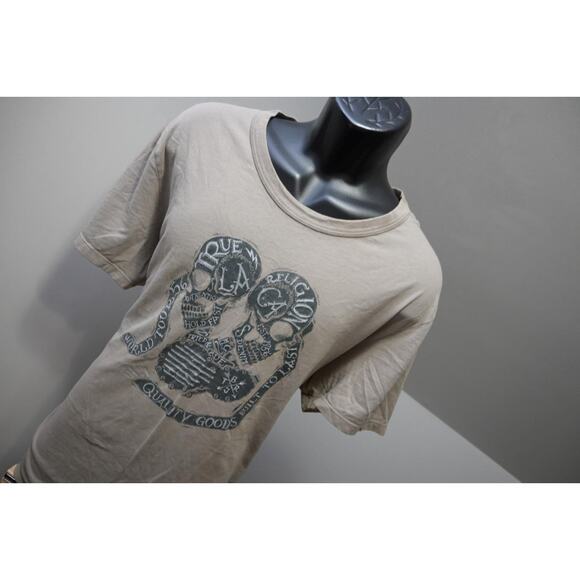 True Religion Graphic Tee Shirt Gray Short Sleeve Casual Mens Size 2XL - Picture 4 of 11